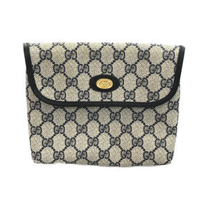 Gucci GG Monogram Pouch clutch bag blue beige canvas